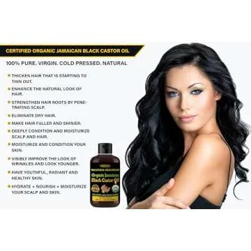 Jamaican Black Castor Oil (10.15 fl oz) - 100% Pure for Hair, Eyelash & Eyebrow Growth, Hair Loss Prevention Serum