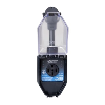 Progressive Industries Portable RV Surge Protector, 50 Amp with All Weather Shield Assembly and Faul...