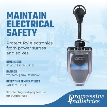 Progressive Industries 50 Amp RV Surge Protector with Fault Detection