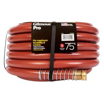 Gilmour Pro Commercial 3/4" x 75' Heavy Duty Water Hose, Durable and Kink Resistant 75 ft Garden Hose