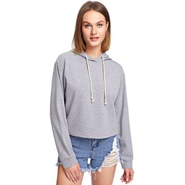 Stylish MakeMeChic Cropped Hoodie for Women and Juniors