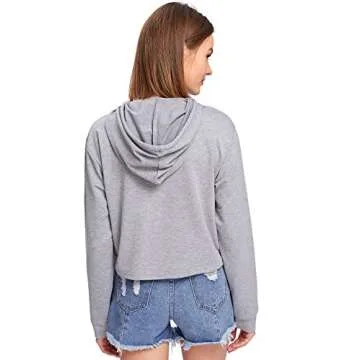 Stylish MakeMeChic Cropped Hoodie for Women and Juniors