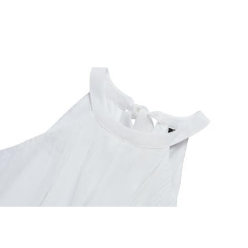 ZESICA Summer Sleeveless Halter Neck Ruffle Midi Dress