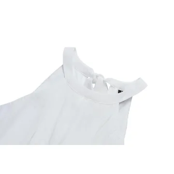 ZESICA Summer Sleeveless Halter Neck Ruffle Midi Dress