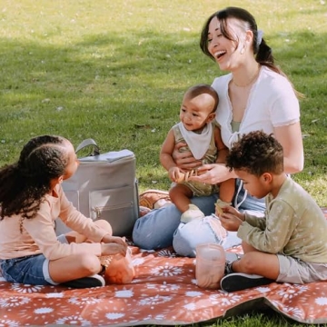 Little Unicorn Family Picnic Blanket - Water-Resistant & Compact