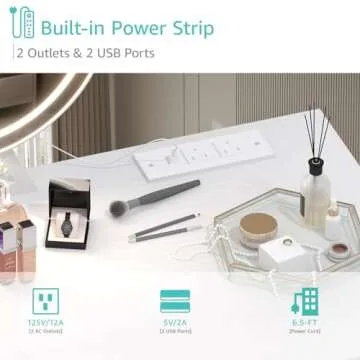 Lufeiya Makeup Vanity Desk with Lights & Storage