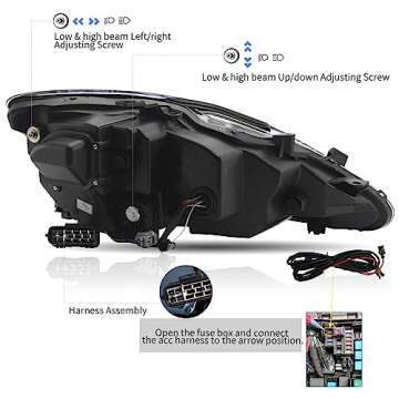 VLAND Headlights Assembly Fit for Lexus IS250/ IS250C IS350 IS350C IS220d 2006-2012, ISF 2008-2014 W/DRL, LED Front light with Sequential Turn Signal, Plug-n-Play Clear Headlamp