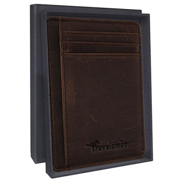 Travelambo Slim Wallet Front Pocket Minimalist Leather RFID Blocking - Quality Crafted Design