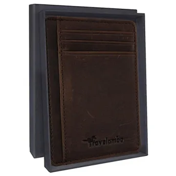Travelambo Slim Wallet Front Pocket Minimalist Leather RFID Blocking - Quality Crafted Design