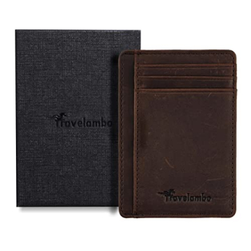 Travelambo Slim Leather RFID Blocking Wallet for Men & Women