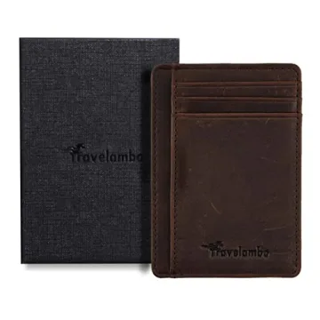 Travelambo Slim Leather RFID Blocking Wallet for Men & Women