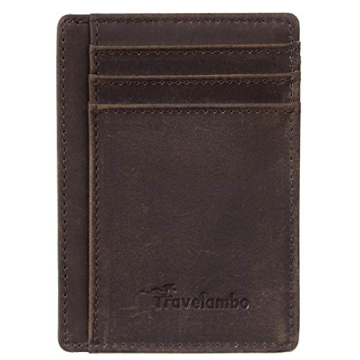 Travelambo Slim Leather RFID Blocking Wallet for Men & Women