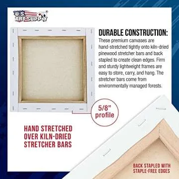 U.S. Art Supply 12x12 Canvas Value Pack for Artists