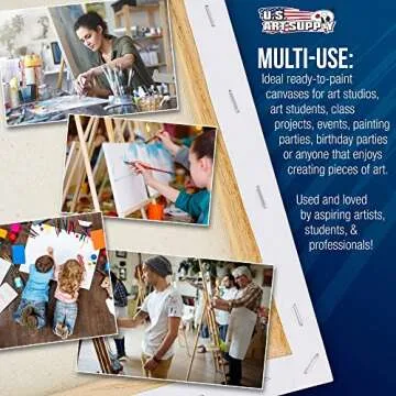 U.S. Art Supply 12x12 Canvas Value Pack for Artists
