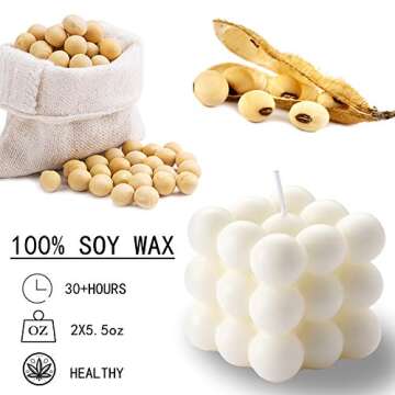 ACITHGL Bubble Candle Set - Stylish Floral Soy Wax Candles for Home Decor