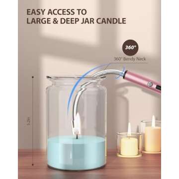 RONXS Lighter Electric Lighter Rechargeable Arc Type C Candle Lighters with LED Battery Display, Fle...