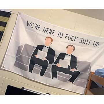 Probsin Step Brothers The Interview Flag We're Here to Fuck Shit Up 3x5 Feet Banner Funny Poster Dur...
