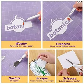 CAREGY Craft Vinyl Weeding Tools Set, Precision Craft Vinyl Tools Kit, Weeding Kits for Cricut/Silhouette/Siser/Oracal 631 651 751 Vinyl