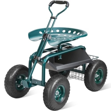 VEVOR Garden Cart Rolling Workseat with Wheels – Versatile Gardening Stool