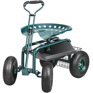 VEVOR Rolling Garden Cart with Wheels & Swivel Seat