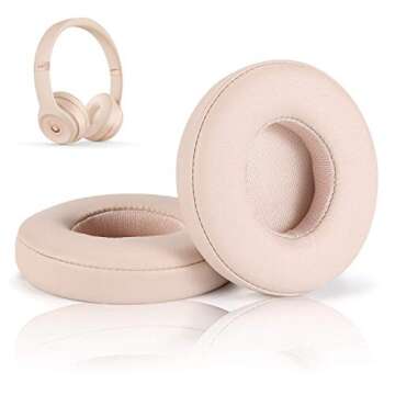 Replacement Earpad Cover, Ear Cushion Pads Compatible with Solo 2.0 3.0 Headphones by Dr. Dre 1 Pair...