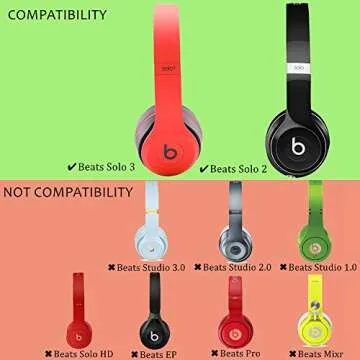 Replacement Earpad Cover, Ear Cushion Pads Compatible with Solo 2.0 3.0 Headphones by Dr. Dre 1 Pair (Light Pink)