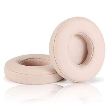 Replacement Earpad Cover, Ear Cushion Pads Compatible with Solo 2.0 3.0 Headphones by Dr. Dre 1 Pair (Light Pink)