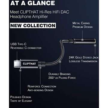 USB C to 3.5mm Adapter with HiFi Sound Quality