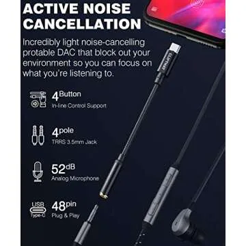 USB C to 3.5mm Adapter with HiFi Sound Quality