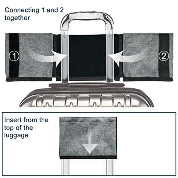 Luggage Travel Cup Holder,Portable Suitcase Cup Holder, Hands Free Drink Holder,Holds Two Coffee Cups for Different Size Cup Bottle,Gifts for Flight Attendants Travelers Accessories (Grey)