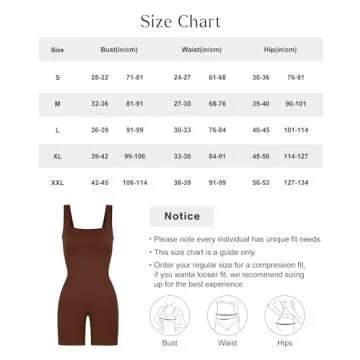 Popilush Shapewear Jumpsuits for Women Built-in Bra Square Neck Rompers Shorts Bodycon Bodysuits Summer Outfits Brown