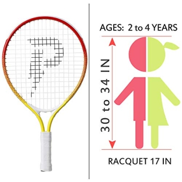 PIKASEN 17 Inch Kids Tennis Racket for Ages 4 and Under
