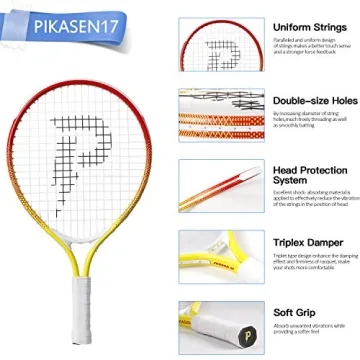 PIKASEN 17 Inch Kids Tennis Racket for Ages 4 and Under