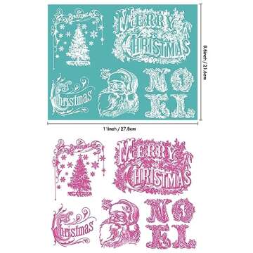 BAOFALI Christmas Tree Silkscreen Stencil,Reusable Self-Adhesive Silk Screen Printing, for Decor/Printing on Wood/Fabric/Wall/Cup/Plate/Glass/Paper, Home Christmas Decorations(8.5x11inch)