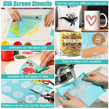 BAOFALI Christmas Tree Silkscreen Stencil,Reusable Self-Adhesive Silk Screen Printing, for Decor/Printing on Wood/Fabric/Wall/Cup/Plate/Glass/Paper, Home Christmas Decorations(8.5x11inch)