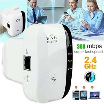 WiFi Extender, WiFi Extenders Signal Booster for Home, WiFi Repeater with Ethernet Port,1-Tap Setup ...