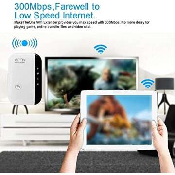 WiFi Extender, WiFi Extenders Signal Booster for Home, WiFi Repeater with Ethernet Port,1-Tap Setup Access Point, Covers Up to 2640 Square Feet