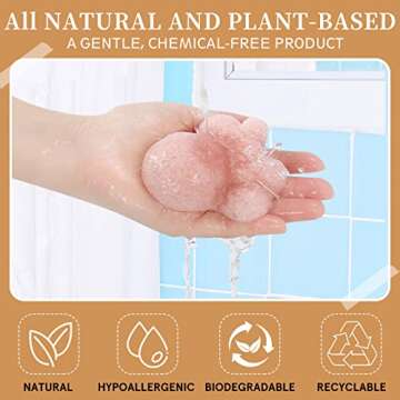 KECUCO Konjac Baby Bath Sponge for Bathing, Classic Shapes Natural Bath Sponges for Infants, Toddler, Newborns, Natural and Safe Plant-Based Konjac Baby Bath Accessories, 5PCS (Set-2)