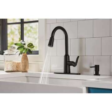 Moen Edwyn Matte Black Kitchen Faucet with Pull-Down Sprayer