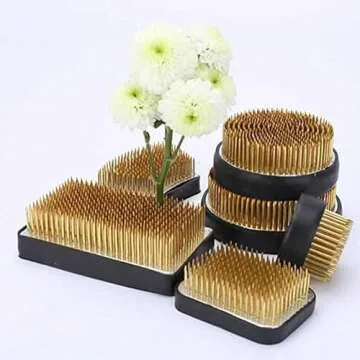 JapanBargain 2303, Japanese Ikebana Kenzan Flower Frog for Flower Arrangements Brass Floral Arranging Pin Needle Holder Made in Japan, 3-3/4x1-1/2 inch