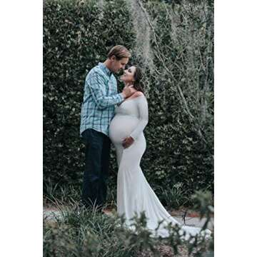 Saslax Off Shoulder Maternity Sweetheart Neckline Dress