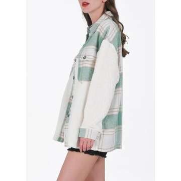 utcoco Women's Flannel Jacket - Stylish & Cozy Winter Wear