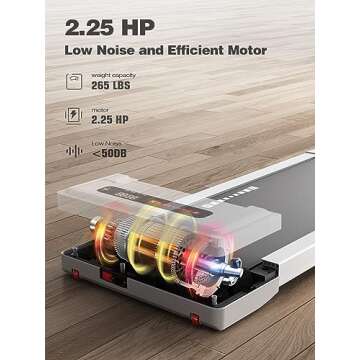 XMKEY Under Desk Walking Pad, Compact Treadmill, Portable Mini Treadmill for Home, 265 lbs Capacity, Ideal for Cardio & Office Use, Space-Saving Design