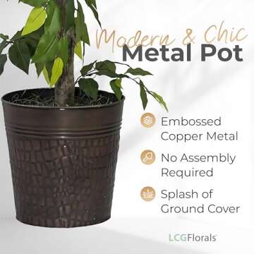 LCG Florals Artificial Ficus Tree - Realistic 4FT Decor