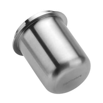 Normcore 58mm Portafilter Dosing Cup, Espresso Coffee Dosing Cup, Mirror-Polished Inside, 304 Stainless Steel, Compatible with 58mm Portafilters, Brushed Silver