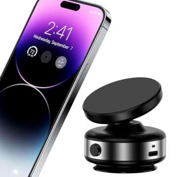 Fostex Electric Vacuum Magnetic Phone Holder,360 Rotatable Car Magnetic Phone Holder, Magnetic Sucti...
