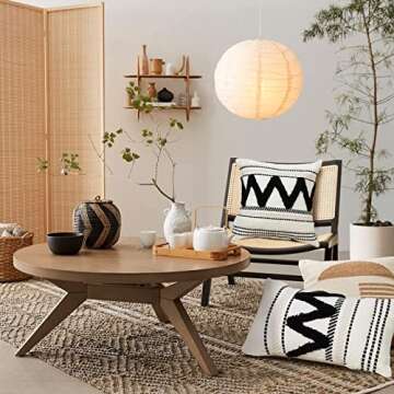 blue page 18x18 Pillow Cover Morocco Throw Pillow Cover for Couch Bed, Boho Tufted Square Decorative Pillow Cover, Farmhouse Accent Textured Throw Pillow Case