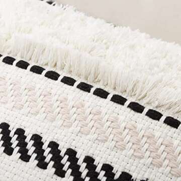 blue page 18x18 Pillow Cover Morocco Throw Pillow Cover for Couch Bed, Boho Tufted Square Decorative Pillow Cover, Farmhouse Accent Textured Throw Pillow Case