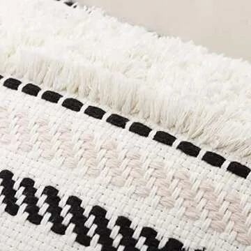 blue page 18x18 Pillow Cover Morocco Throw Pillow Cover for Couch Bed, Boho Tufted Square Decorative Pillow Cover, Farmhouse Accent Textured Throw Pillow Case