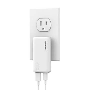 Ultra Thin 65W USB C Charger, Foldable for Travel, Dual Port with PD 3.0 & GaN Tech